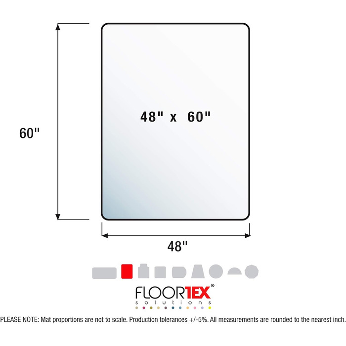Прозорий прямокутний килимок Cleartex 152x122x0,3 см для підлоги, захисний пластиковий мат для офісного крісла