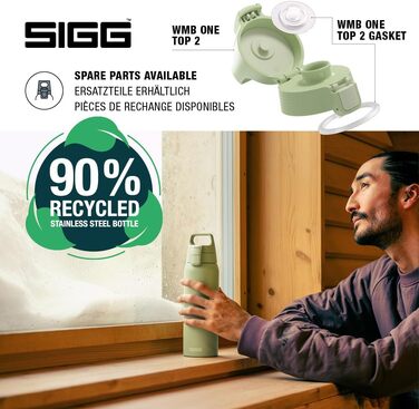 Сталева пляшка для води Sigg Shield ONE для газованих напоїв, герметична, BPA-free, Eco Green Pastel, 0.75 л