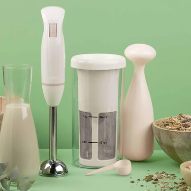 JATA MILKER JELV2350 – автоматична машина для рослинного молока, овес, соя, рис, мигдаль, 1 л за 1 хвилину, 5 рецептів