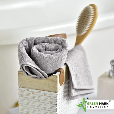 Набір рушників NatureMark 8 шт. з махрової бавовни: 4 гостьові, 2 для рук, 2 банних, сріблясто-сірий колір