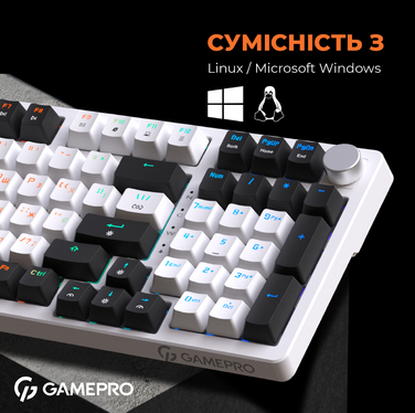 Дротова механічна клавіатура GamePro MK170W (Red) з Hot-Swap RGB White