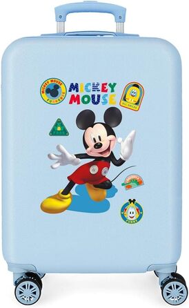 Дитяча валіза Disney Mickey All Smile, жорсткий ABS, 38x55x20 см, 35 л, 2 кг, 4 подвійні колеса, кодовий замок, ручна поклажа