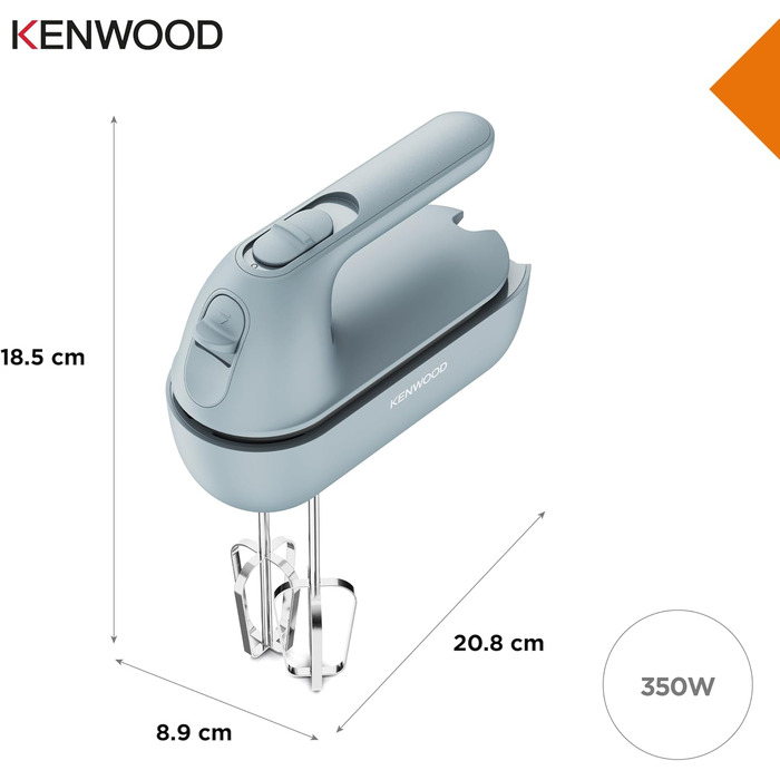Міксер ручний Kenwood QuickMix Go HMP40.000RD, сіро-блакитний, 350W, з нержавіючою сталею, з кейсом