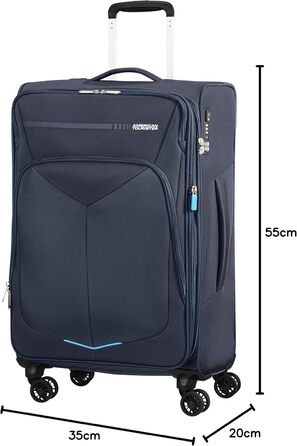 Валіза American Tourister Summerfunk 68 см, 77 л, розширювана, на 4 колесах, синя (Navy)
