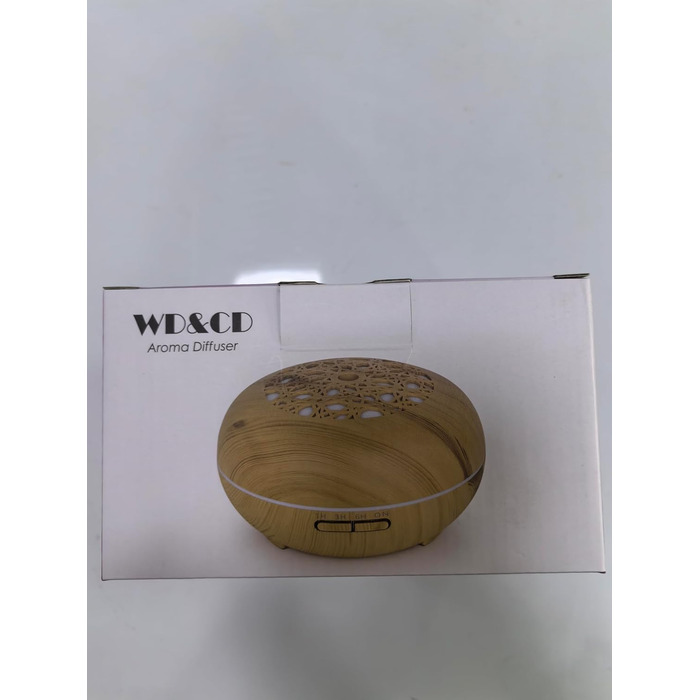 Ультразвуковий аромадифузор WD&CD 550 мл з пультом, зволожувач повітря, LED підсвічування 7 кольорів, автоматичне вимкнення, для ефірних олій, білий
