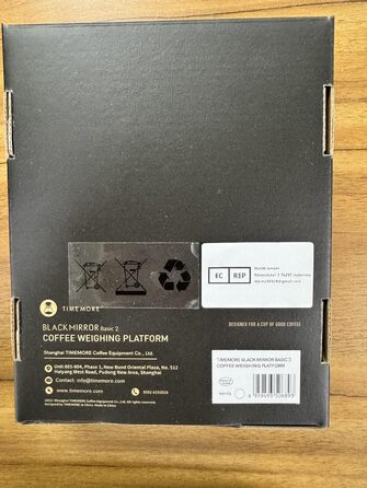 Цифрова вага для кави TIMEMORE Basic Mirror Plus, 0,1 г, таймер, бариста, 2 кг/0,2 г, харчова вага, біла