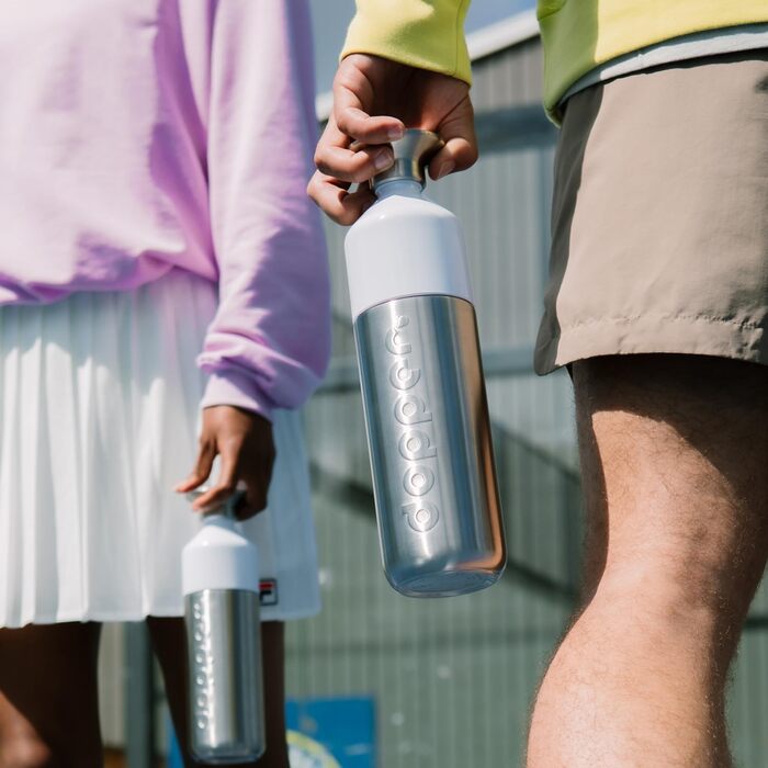 Сталева пляшка для води Dopper 1.1 л, срібляста — герметична спортивна фляга з нержавіючої сталі 18/8, без BPA, для спорту, офісу та активного відпочинку