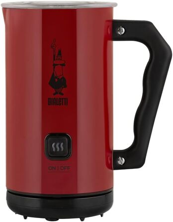 Електричний спінювач молока Bialetti, 150 мл для капучино або 300 мл гарячого молока, червоний