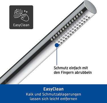 Duravit водозберігаюча кругла ручна душова лійка з режимом Rain, MinusFlow, хром, легке очищення