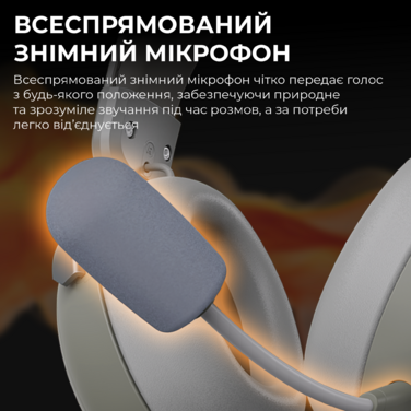 Бездротова ігрова гарнітура Ajazz AHM08 MAX Gray White (AHM08-MAX-GW)