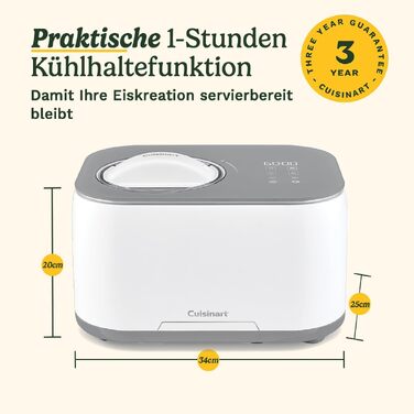 Морожениця Cuisinart FreezeEase з автоматичним охолодженням: сорбет, йогурт, морозиво - готово за 40 хвилин! Без попереднього заморожування