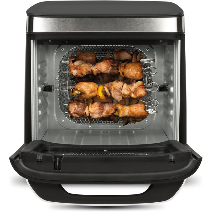 Мультифункціональна аерофритюрниця та BBQ-гриль G3 Ferrari Friggisano BBQ G10181, 2000 Вт, 10 л XXL, 8 програм, без диму, BPA- та PFOA-free, чорний/сірий