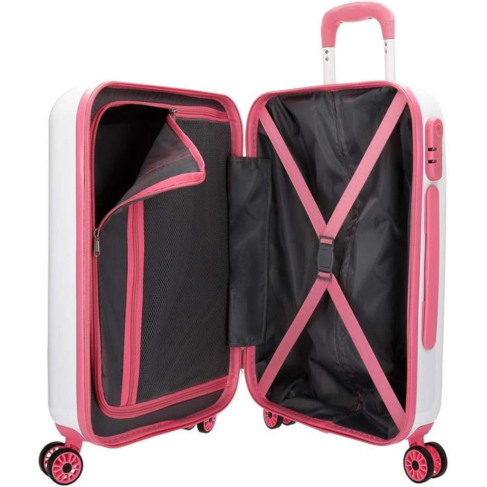 Дитяча валіза Disney Minnie, 37x55x20 см, ABS, з кодовим замком, 4 подвійні колеса, 38,4 л, біла з малюнком Мінні Маус