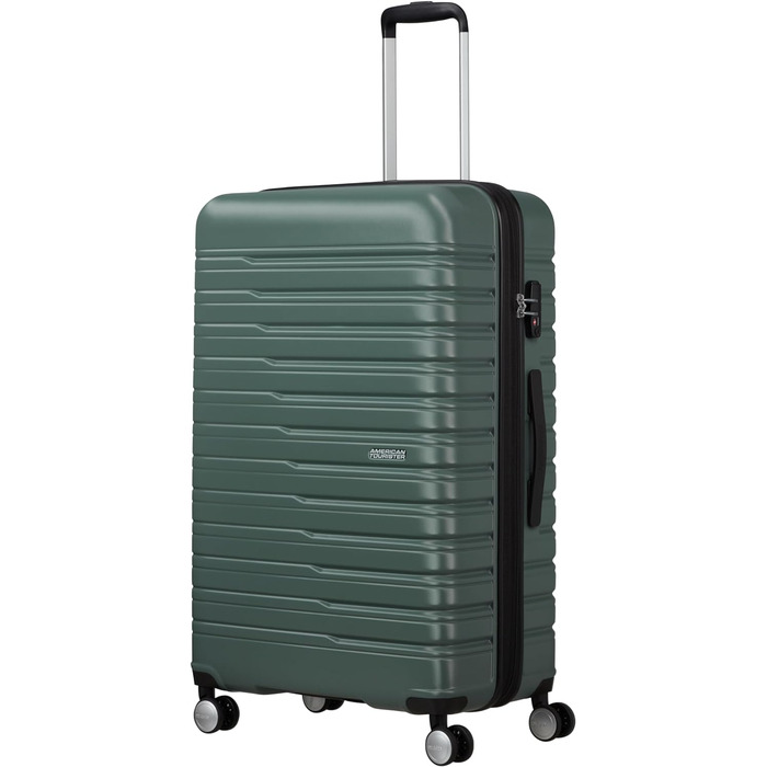 Валіза American Tourister Flashline Spinner L 78 см, 100/109 л, зелена (Dark Forest), жорсткий корпус