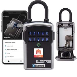 Розумний Bluetooth сейф-бокс для ключів Master Lock зі захистом військового стандарту, вуличний кодовий замок, 12.7 x 8.3 x 5.9 см