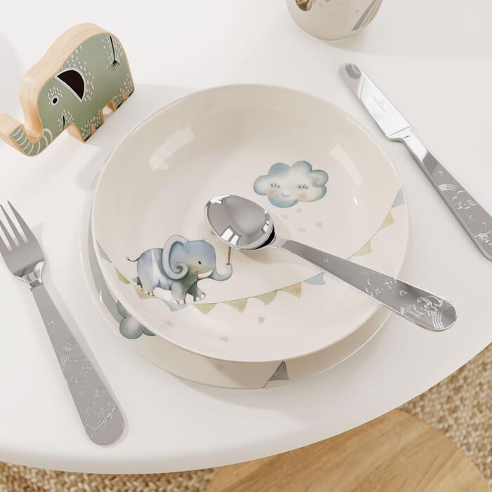 Дитячий набір столових приборів Villeroy & Boch Boho Kids 'Walk like an elephant' (4 шт.) - нержавіюча сталь, для дітей, миється в посудомийній машині