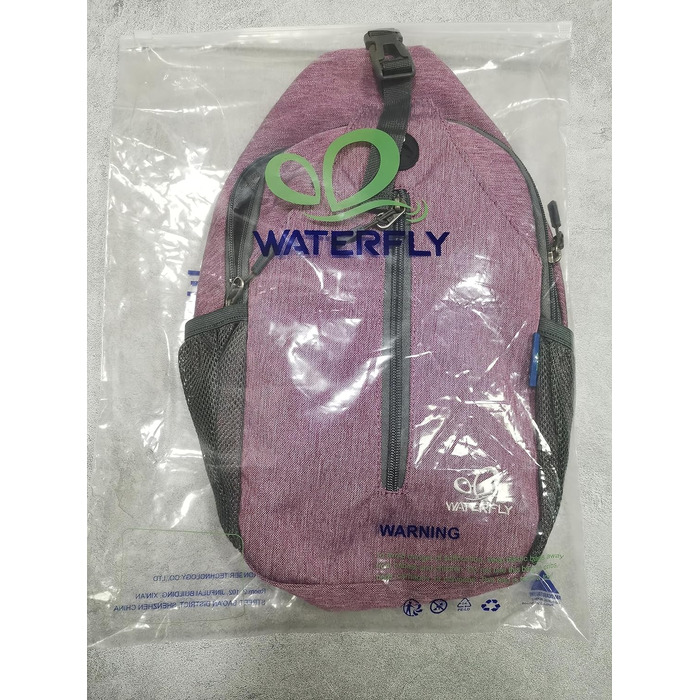 Сумка-рюкзак WATERFLY на одне плече, регульований ремінь, для чоловіків і жінок, фіолетова, для міста та туризму