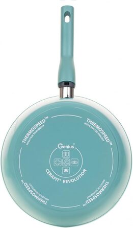 Сковорода Genius Cerafit Revolution 24 см, керамічна антипригарна, без PFAS, з скляною кришкою і знімною ручкою, для всіх типів плит, індукційна, придатна для духовки та посудомийки