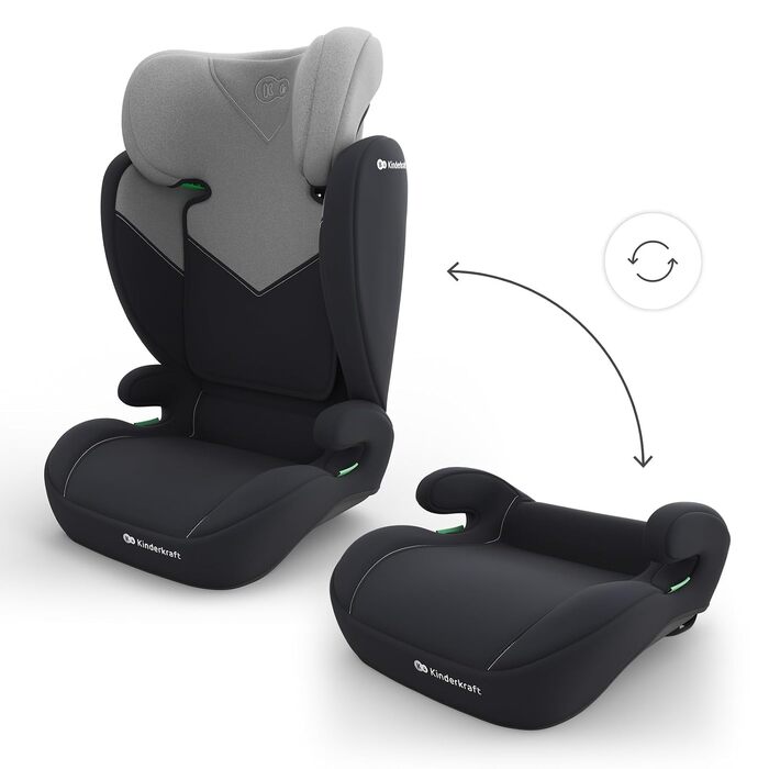Дитяче автокрісло Kinderkraft I-SPARK 2 PRO (100-150 см), i-Size, 2 в 1, чорне/сіре