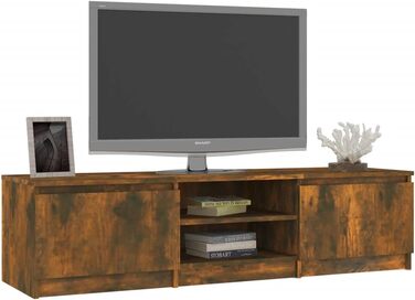 Тумба під телевізор vidaXL, 140x40x35,5 см, димчастий дуб, МДФ, сучасний ТВ стенд, меблі для вітальні