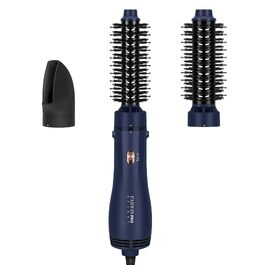 PARWIN PRO BEAUTY 3-в-1 Фен-щітка для волосся, стайлер, випрямляч, об'єм, локони, кераміка, іонна технологія, 1100 Вт, синій