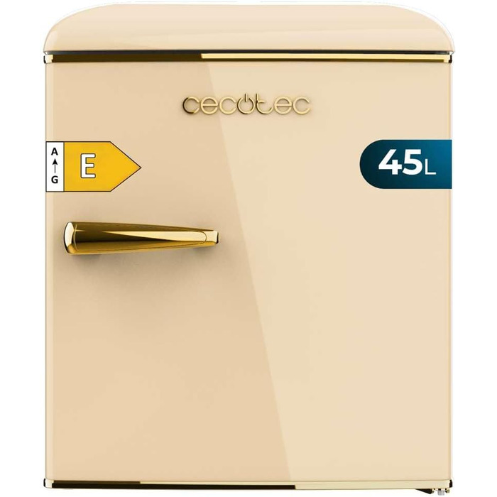 Холодильник Cecotec Bolero CoolMarket TT Origin 45L - Ретро, Бежевий, 45л, Клас E