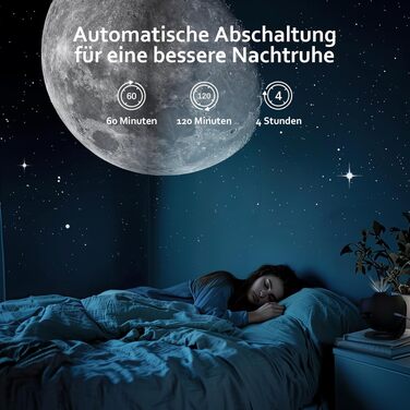 Проектор зоряного неба та галактики Sternenhimmel, нічник-планетарій з 3 скляними дисками для дітей та дорослих, чорний
