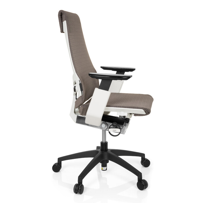 Офісне крісло GENIDIA SMART WHITE сітка сірого кольору hjh OFFICE