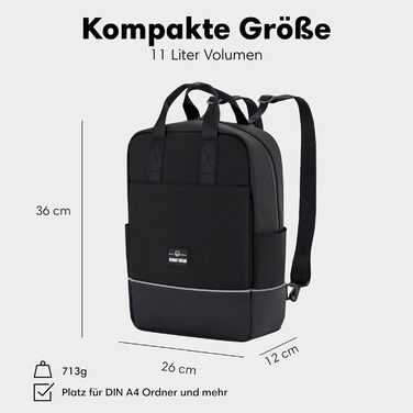 Велосумка Johnny Urban Jona Medium 2 в 1 для багажника, рюкзак і сумка для велосипеда, водостійка, чорна, поліестер, для жінок і чоловіків
