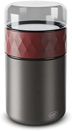 Термос для їжі alfi ENDLESS FOOD MUG 500 мл, червоний, з контейнером для снеків, 3-в-1, з нержавіючої сталі, ізольований, герметичний, зберігає тепло до 5 годин, холод до 10 годин, придатний для миття в посудомийній машині, без BPA