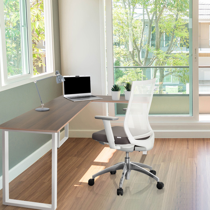 Робочий стіл WORKSPACE BASIC I 165 x 120 см горіх / білий hjh OFF