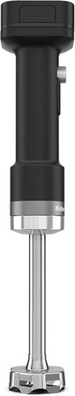 Блендер заглибний KitchenAid Go Cordless з акумулятором, 1л, чорний (матова чорна поверхня), з насадкою-міксером та подрібнювачем, нержавіюча сталь, захист від подряпин