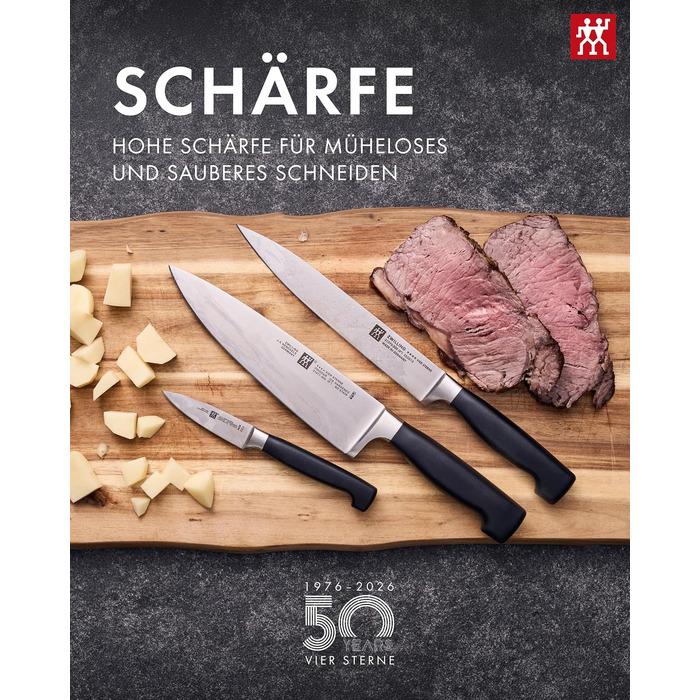 Набір ножів ZWILLING Vier Sterne (4 зірки), 3 предмети, нержавіюча сталь, Made in Germany