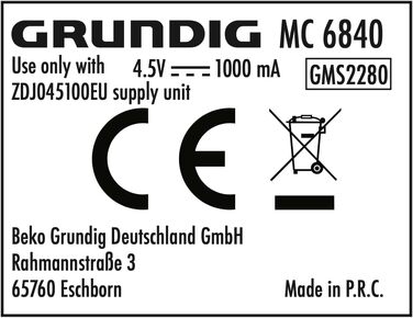 Машинка для стрижки волосся і бороди GRUNDIG MC6840, акумуляторна/мережева, LED, чорна/срібляста, довжина зрізу до 30 мм