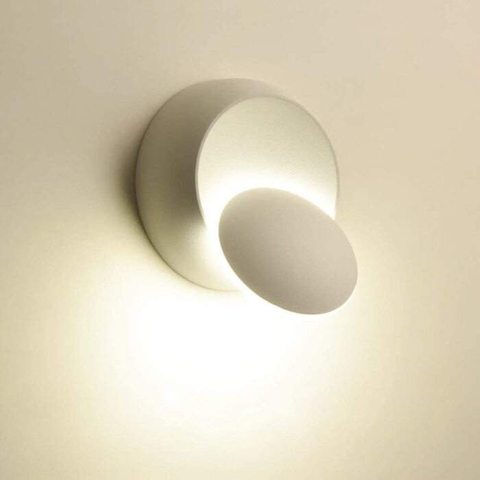 Сучасний LED світильник Chrasy 5W, настінний, з регульованим кутом світла, білий, залізо, для спальні, вітальні та коридору