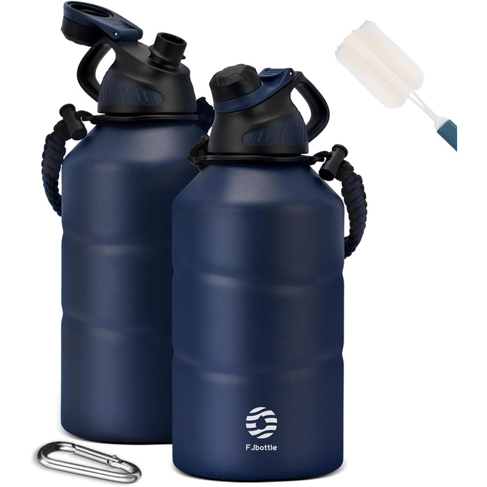 Fjbottle термобутилка з нержавіючої сталі 1.9 л з магнітною кришкою, вакуумна, BPA Free, для води, спорт, кемпінг, тренажерний зал, велика місткість, герметична
