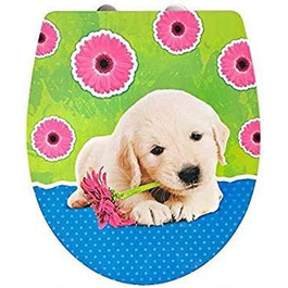Дитяча кришка для унітазу ADOB Puppy з м'яким закриванням, знімна, дизайн цуценя