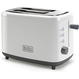 Тостер Black+Decker BXTO820E 820 Вт, 2 широкі екстрадовгі відсіки, 7 режимів, автоматичне центрування, білий пластик