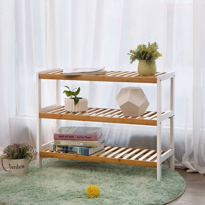 Полічка для взуття Songmics, 70 x 55 x 26 см, відтінки коричневого