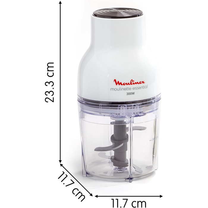 Подрібнювач Moulinex Moulinette Essential DJ5201 3-в-1: подрібнювач, міксер, шинковка, 300 Вт, 0.4 л