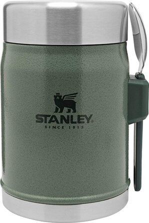Термос для їжі Stanley Classic Legendary 400 мл з ложкою-виделкою, нержавіюча сталь, 7 годин збереження температури, BPA-free, підходить для посудомийної машини, зелений Hammertone