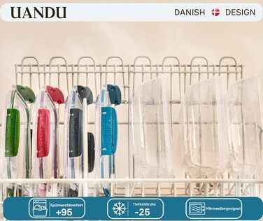 Набір контейнерів для зберігання продуктів Uandu Lock & Fresh 16 шт, герметичні пластикові контейнери з кришкою, для їжі, для мікрохвильовки та морозильної камери, жовті