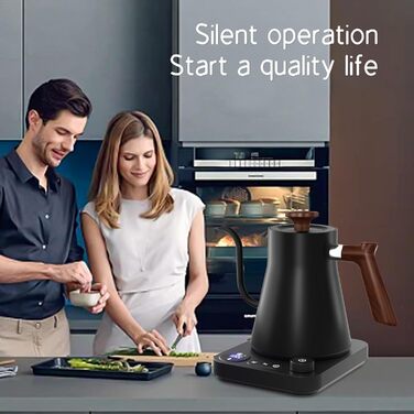 Чайник з налаштуванням температури KitchenAid, 1200W, 0.9L, 304 нержавіюча сталь, чорний, з функцією підтримання тепла