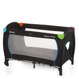 Дитяче дорожнє ліжечко Hauck Sleep N Play Go Plus з колесами, сумкою для транспортування, люком для ігор, компактне складання, для немовлят і дітей до 15 кг, мультиколор чорний