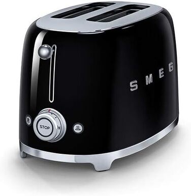 Тостер Smeg TSF01BLUK, 2 відділення, нержавіюча сталь, 950 Вт, чорний