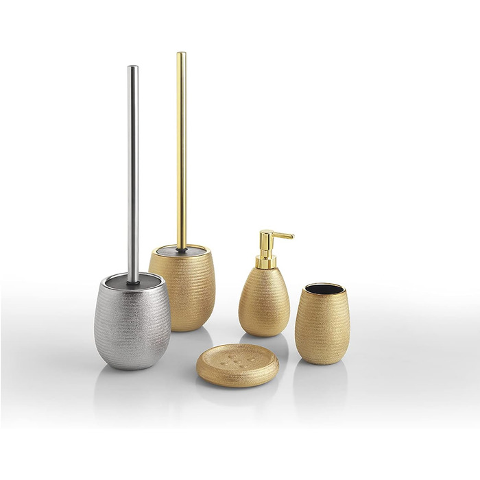 Керамічна туалетна щітка Gedy Gold G-Astrid, 47×11,5×11,5 см, унікальний дизайн, 2 роки гарантії