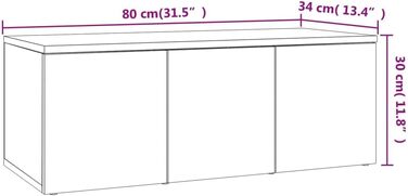 ТВ-тумба у стилі старого дерева 80x34x30 см, деревостружкова плита, телевізійна тумба, стіл для телевізора, HiFi шафа