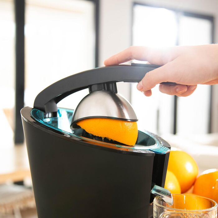 Електрична цитрусова вижималка Cecotec EssentialVita Hyden 600 Вт, сталеве сито, 2 знімні конуси, система захисту від крапель