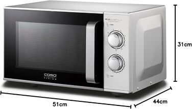 Мікрохвильова піч CASO MG 25 Ecostyle Ceramic з грилем, 25 л, керамічне дно CASOTEK, приготування на 2 рівнях, переможець тестів