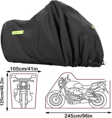 Мотоциклетний чохол XXL водонепроникний для Harley-Davidson, Kawasaki, Suzuki, Honda 245x105x125 см, захисна накидка для вулиці, зимова обшивка, моточохол, мотоциклетна гаражна тент-покривало